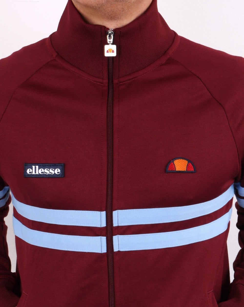 Ellesse – Rimini Trainingsjacke, Weinrot/Himmelblau