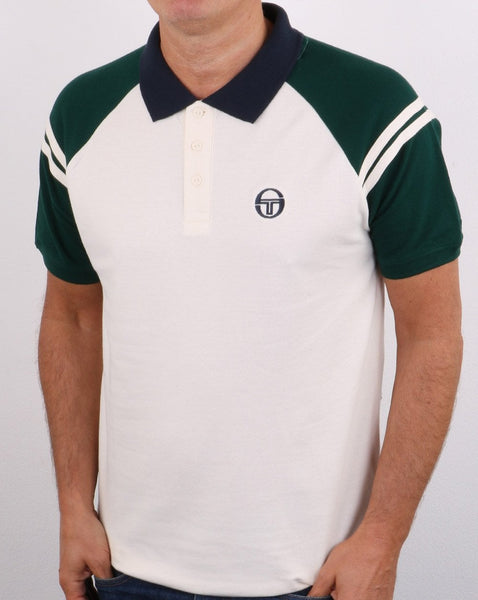 Sergio Tacchini Sonny Polo Shirt Cream/Dark Green