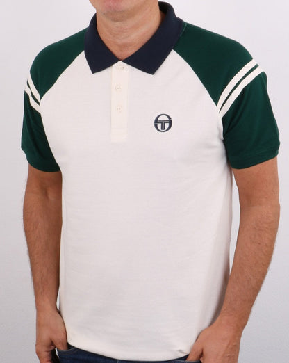 Sergio Tacchini Sonny Poloshirt Creme/Dunkelgrün