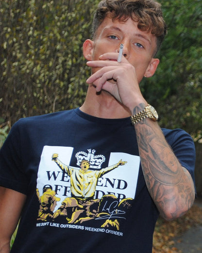 Weekend Offender Leo Gregory T-Shirt Marineblau