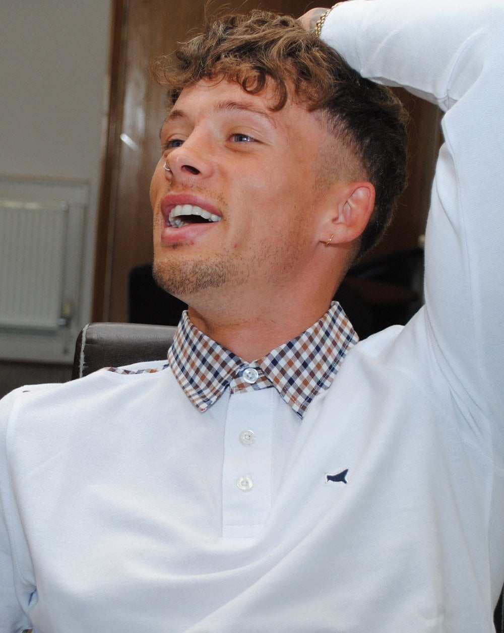 Weekend Offender Check Collar Polo White