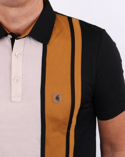 Gabicci Vintage Shatter Poloshirt Schwarz