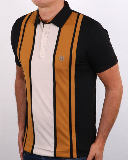 Gabicci Vintage Shatter Poloshirt Schwarz