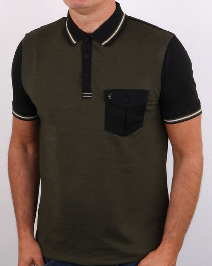 Gabicci Vintage Barrow Poloshirt Oliv/Schwarz