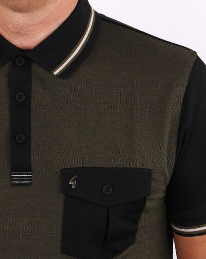 Gabicci Vintage Barrow Poloshirt Oliv/Schwarz