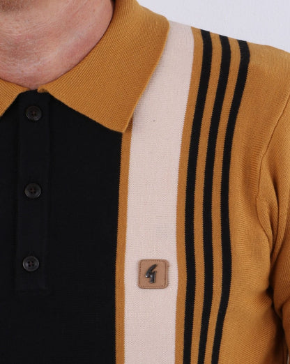 Gabicci Vintage Searle Langarm-Poloshirt Harvest