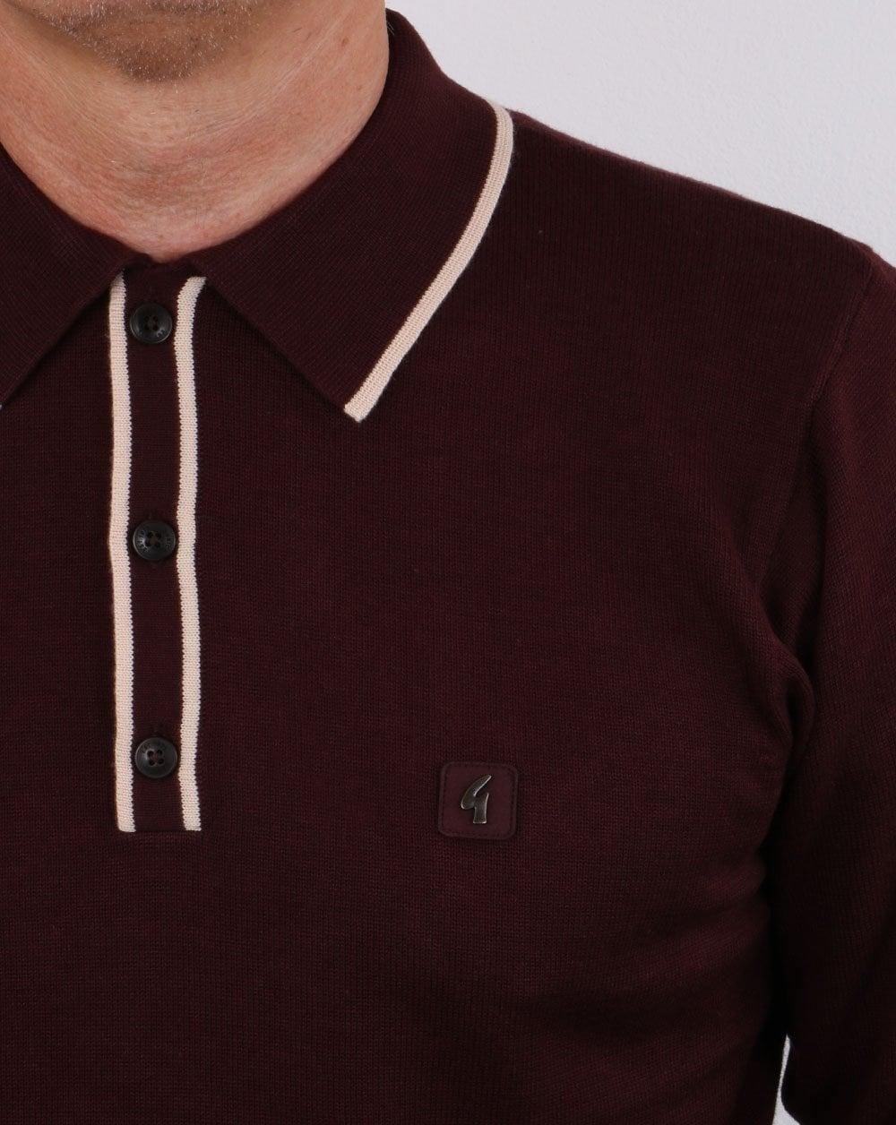Gabicci Vintage Linekar Langarm-Poloshirt Deep Port