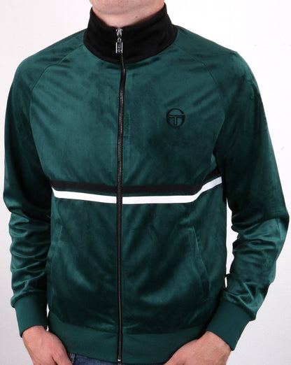 Sergio Tacchini Dallas Velours-Trainingsjacke Botanisch/Schwarz