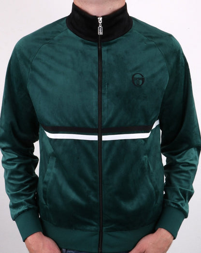 Sergio Tacchini Dallas Velours-Trainingsjacke Botanisch/Schwarz