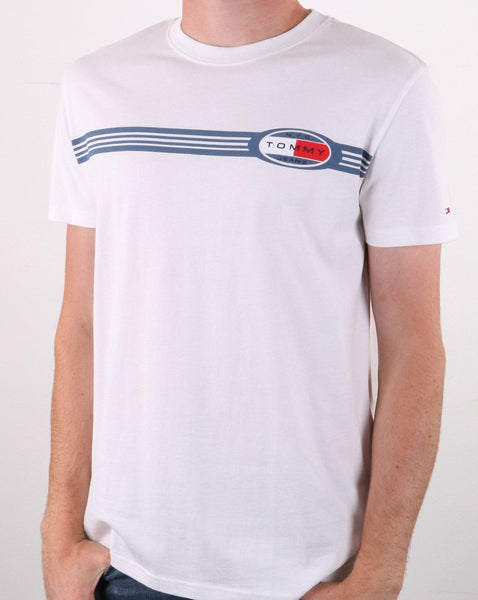 Tommy Jeans Lines Logo T-shirt White