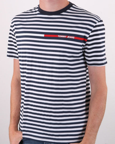 Tommy Jeans Stripe T-shirt Navy/White