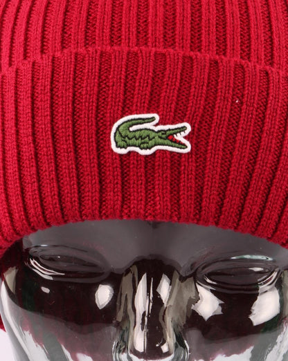 Lacoste Strickmütze Bordeaux