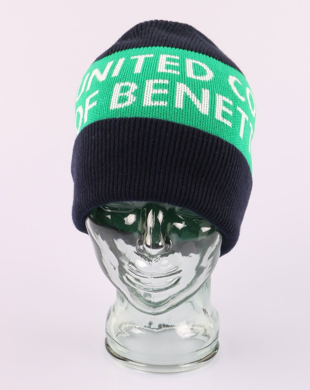 Benetton Knitted Logo Hat Navy