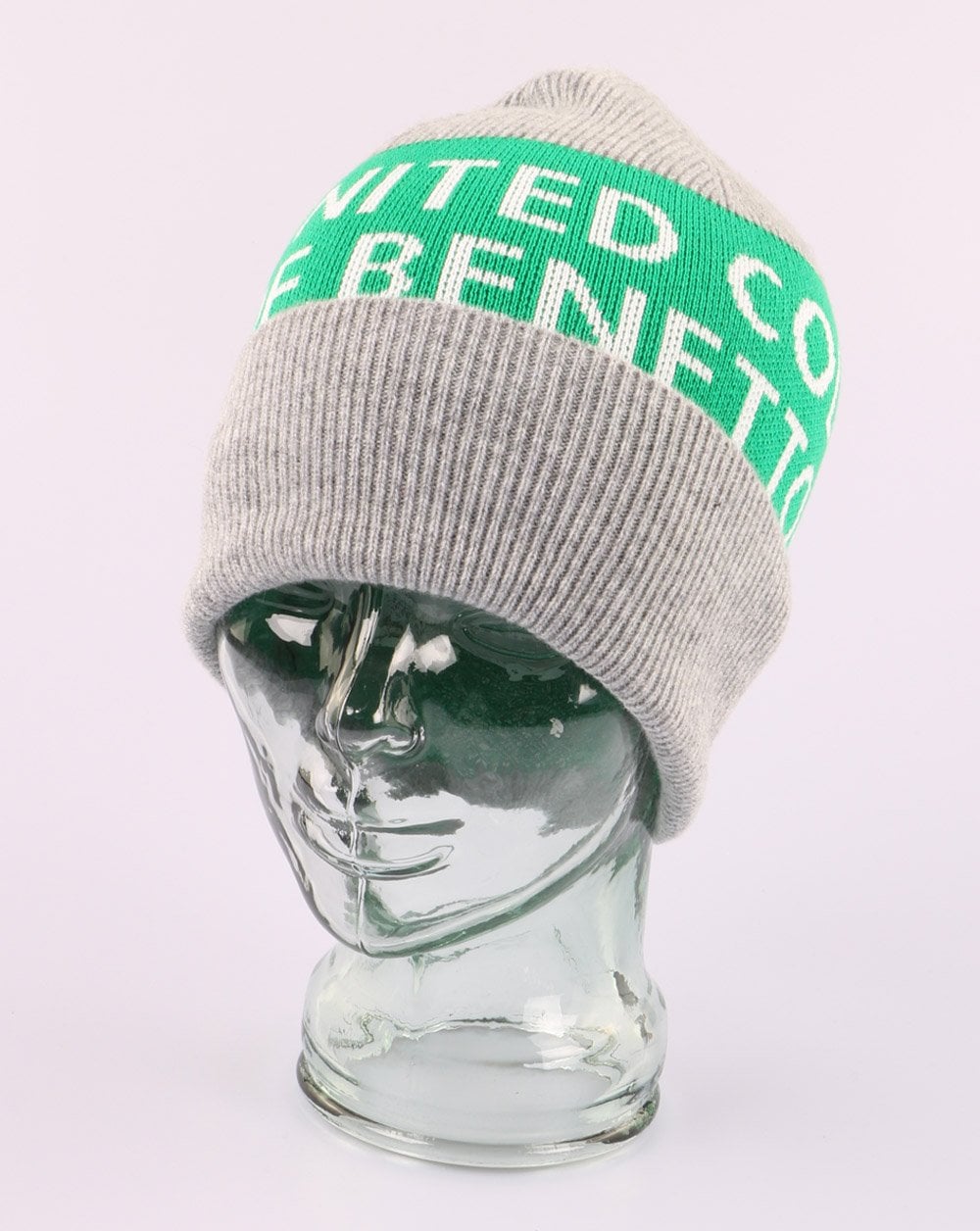 Benetton Strickmütze mit Logo in Grau