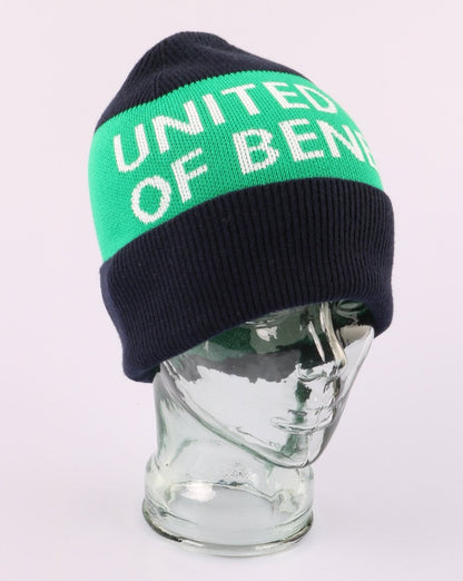 Benetton Strickmütze mit Logo in Marineblau