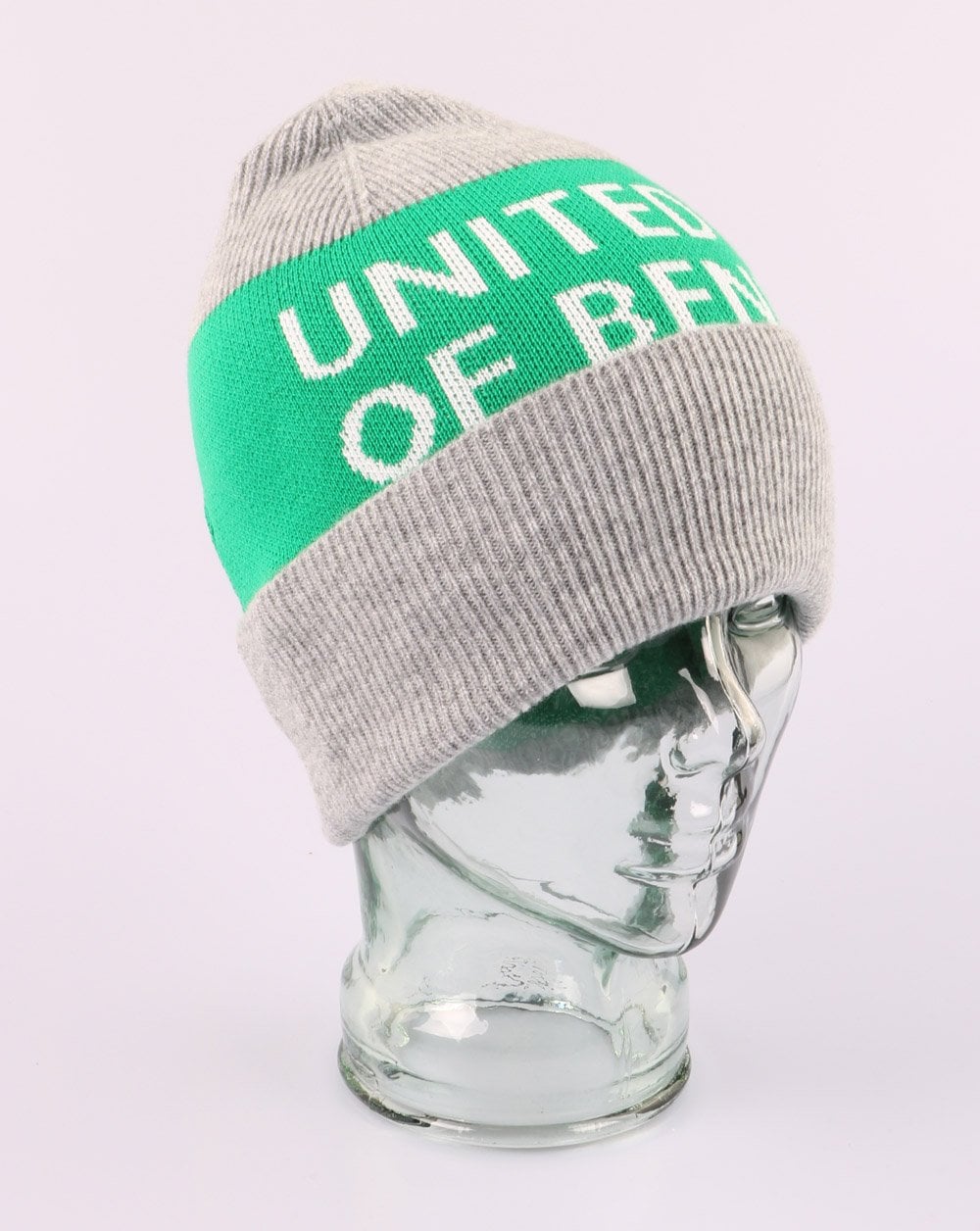Benetton Strickmütze mit Logo in Grau