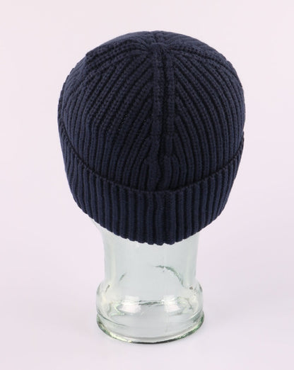 Gant Baumwoll-Rippstrickmütze Marine