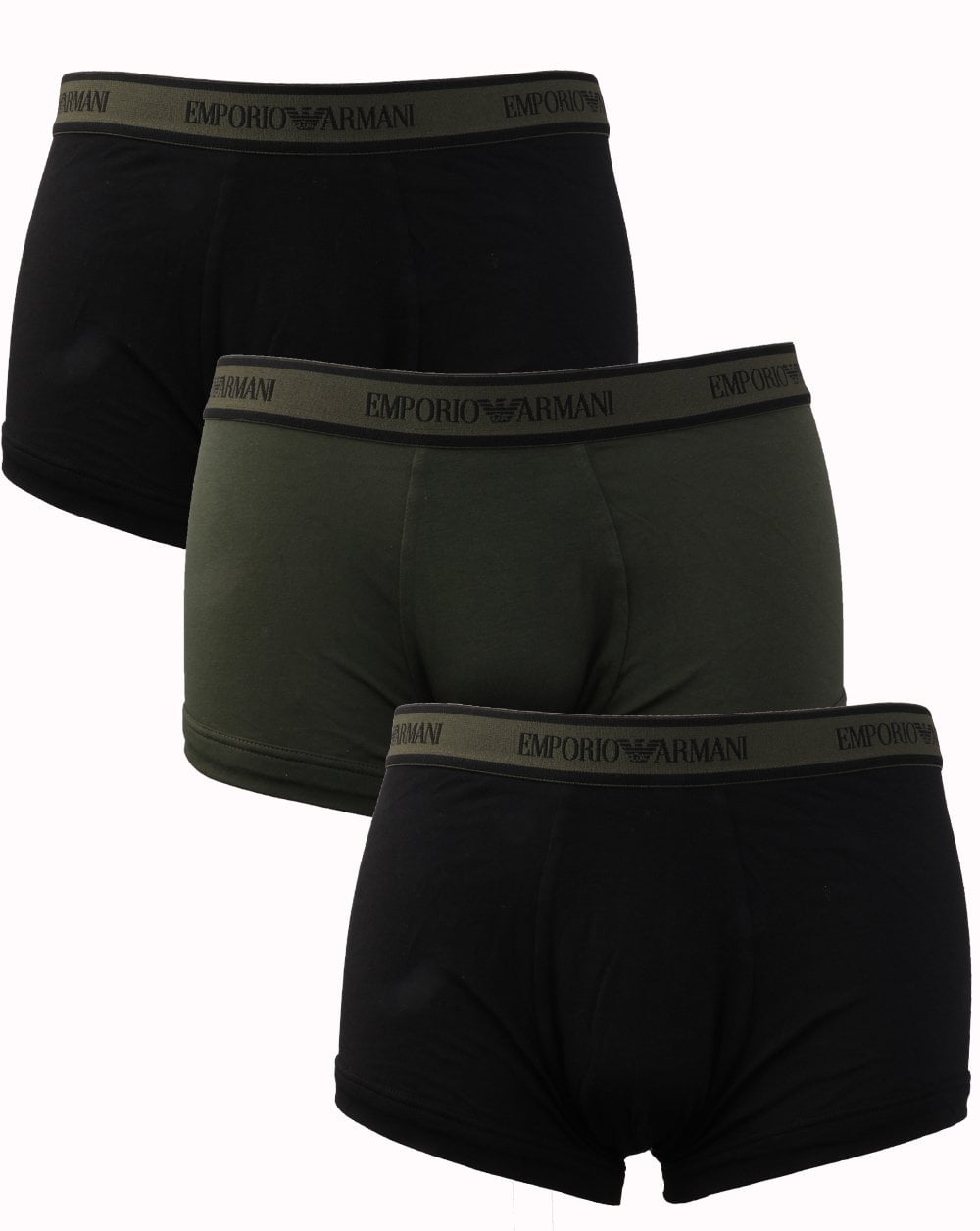 Emporio Armani EA7 3 Pack Boxer Shorts Black/Military