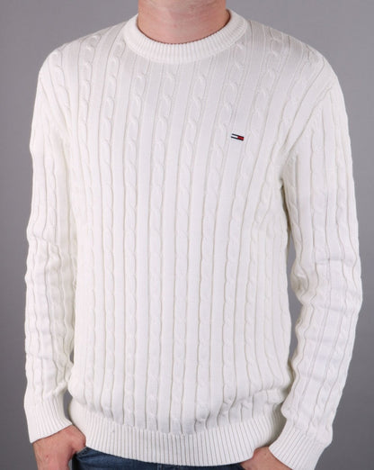 Tommy Hilfiger Zopfmusterpullover Ecru