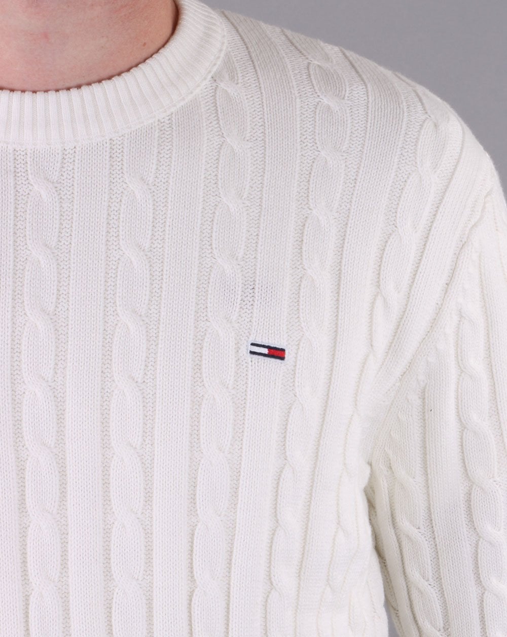 Tommy Hilfiger Zopfmusterpullover Ecru