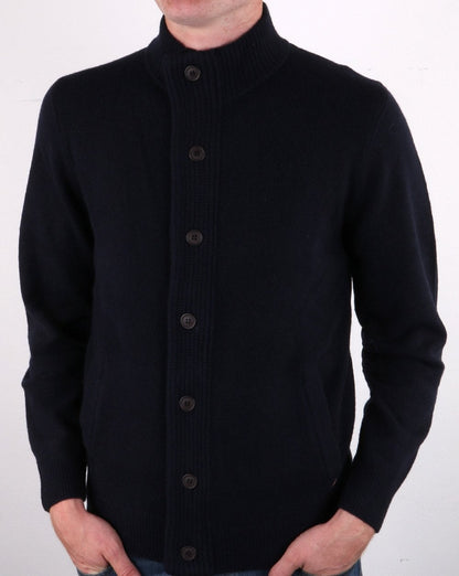 Barbour Patch Reißverschlussknopf Strick Marine