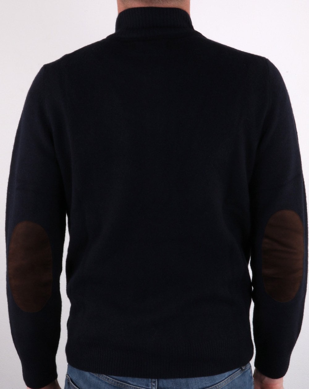 Barbour Patch Reißverschlussknopf Strick Marine