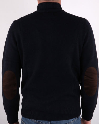 Barbour Patch Reißverschlussknopf Strick Marine