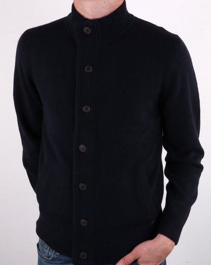 Barbour Patch Reißverschlussknopf Strick Marine