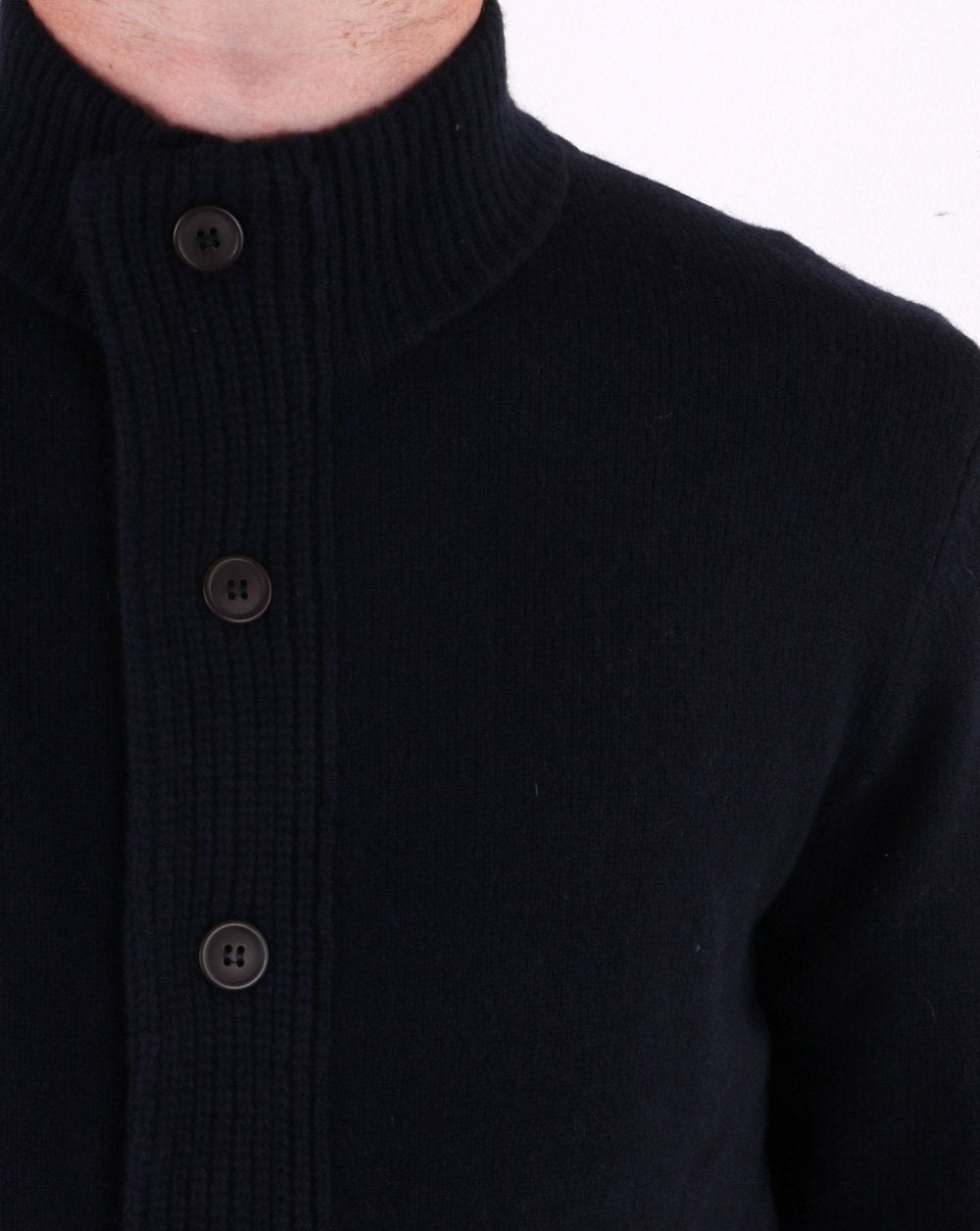 Barbour Patch Reißverschlussknopf Strick Marine