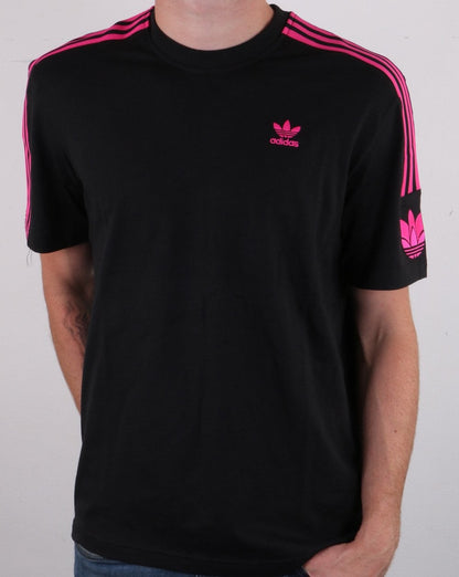Adidas Originals 3D Trefoil 3-Streifen T-Shirt Schwarz/Pink