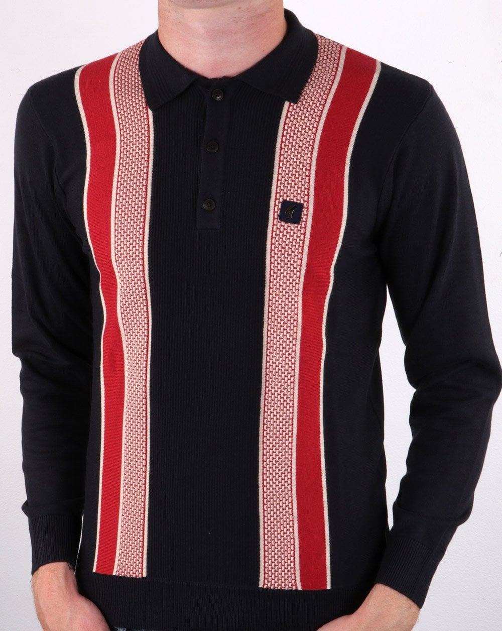 Gabicci Vintage Croxted Strick-Poloshirt Marineblau