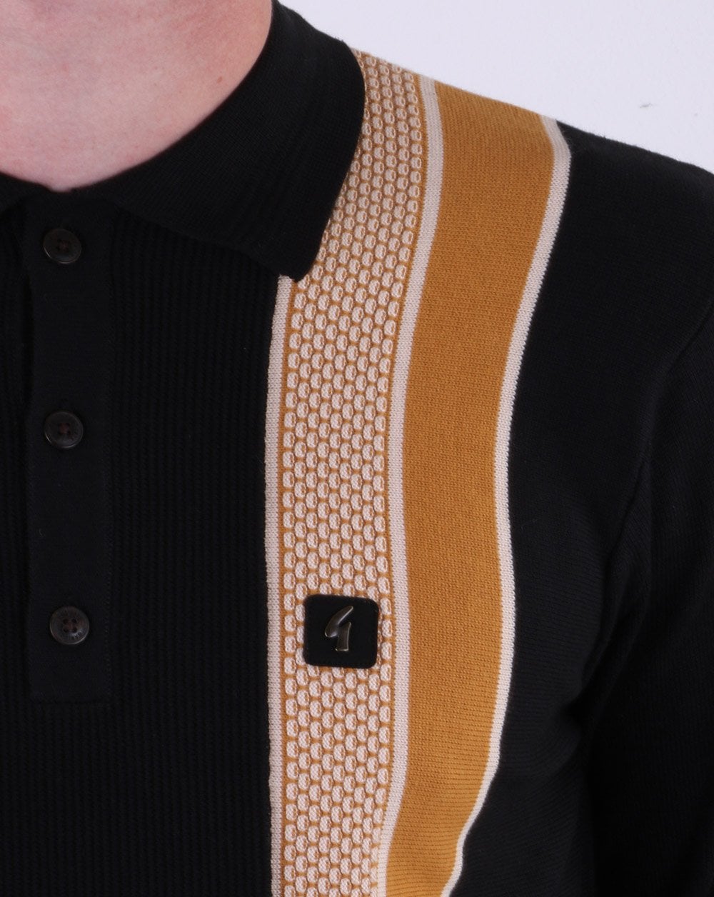 Gabicci Vintage Croxted Knitted Polo Black