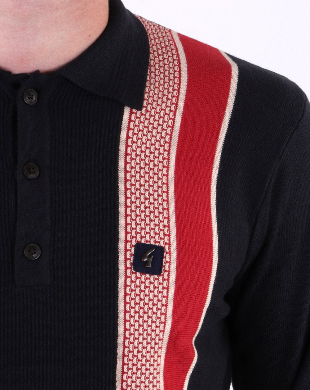 Gabicci Vintage Croxted Strick-Poloshirt Marineblau