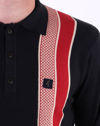 Gabicci Vintage Croxted Strick-Poloshirt Marineblau