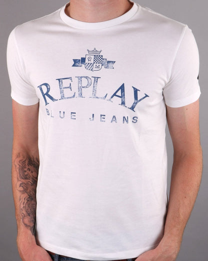 Replay T-Shirt Butterweiß