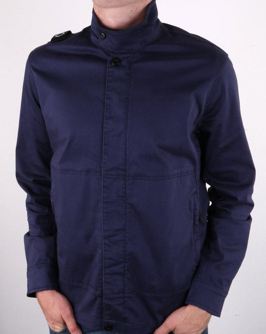 Ma.Strum Ma.strum – Hemd mit Trichterkragen und Reißverschluss in True Navy