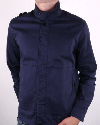 Ma.strum – Hemd mit Trichterkragen und Reißverschluss in True Navy