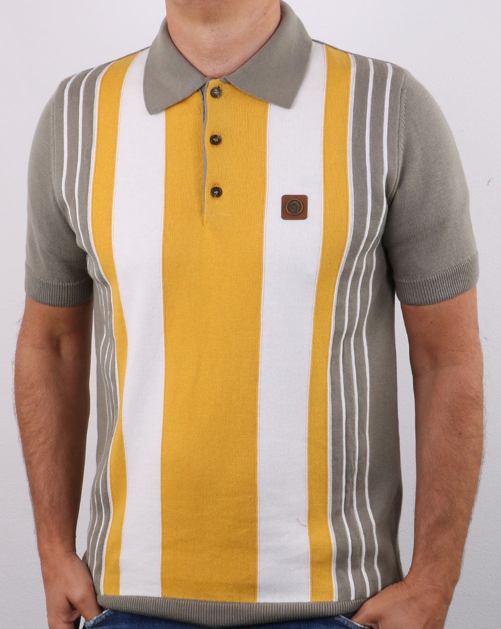 Trojan Multi-Streifen-Strick-Polo Schiefer