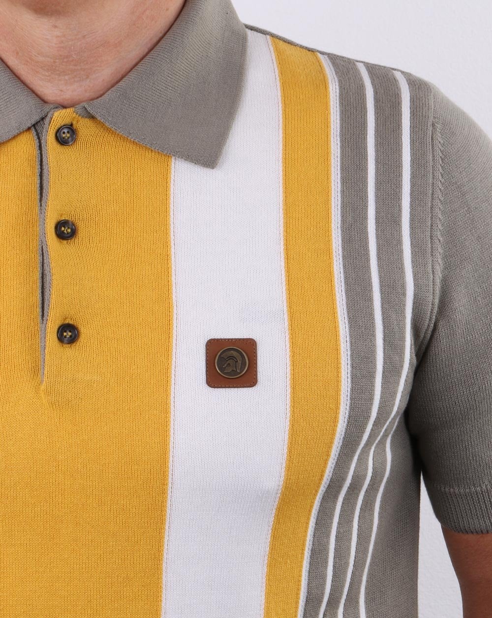 Trojan Multi-Streifen-Strick-Polo Schiefer