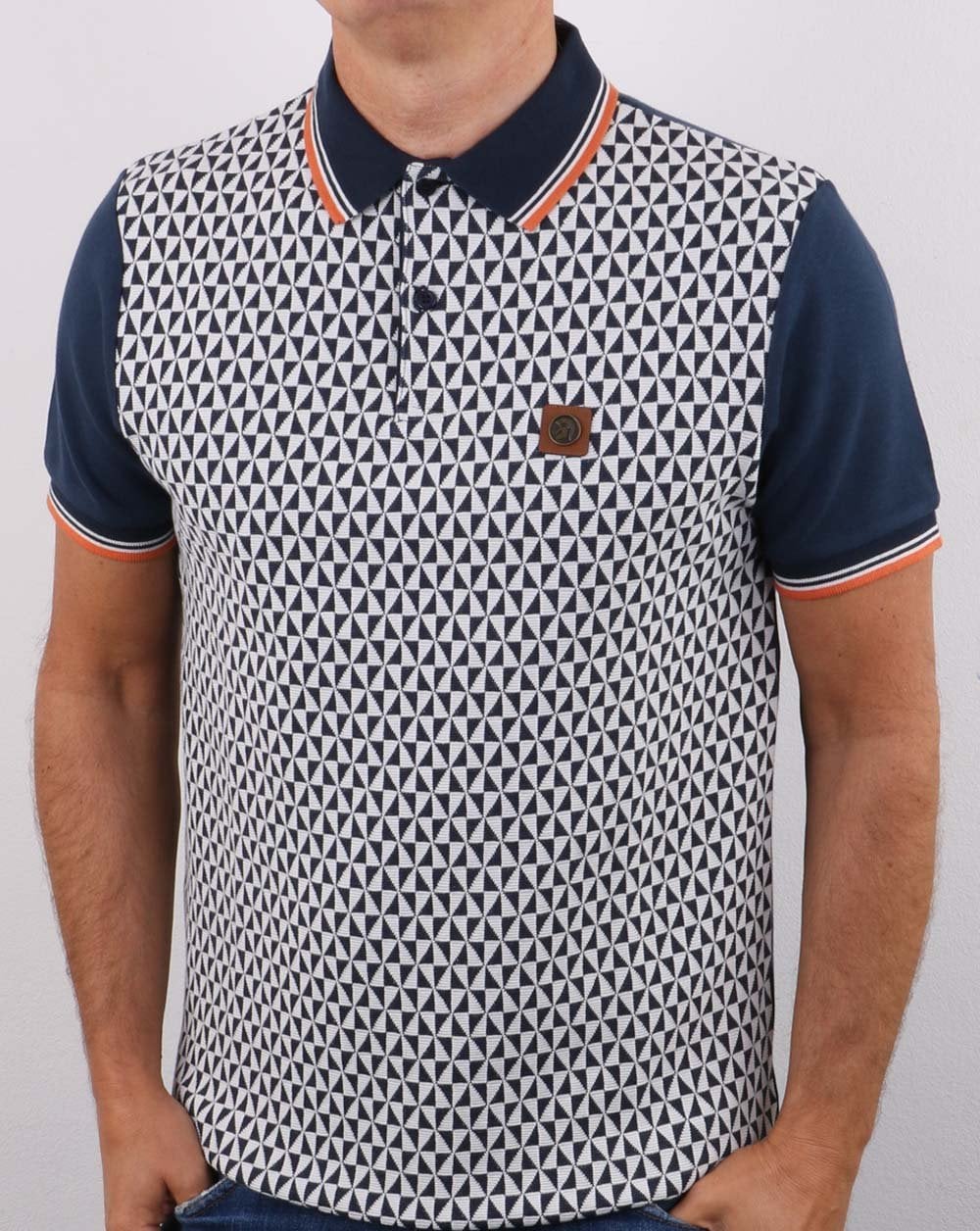 Trojan Diamond Panel Poloshirt, Marineblau