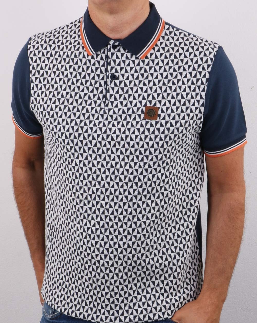 Trojan Diamond Panel Poloshirt, Marineblau