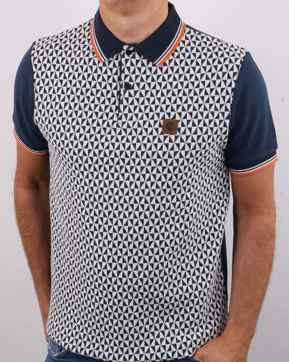Trojan Diamond Panel Poloshirt, Marineblau