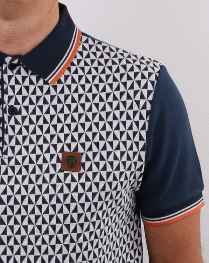 Trojan Diamond Panel Poloshirt, Marineblau