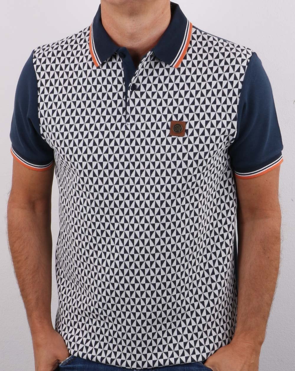 Trojan Diamond Panel Poloshirt, Marineblau