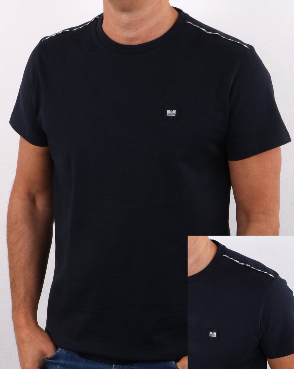 Weekend Offender – Bunbury – T-Shirt mit Karomuster, Marineblau