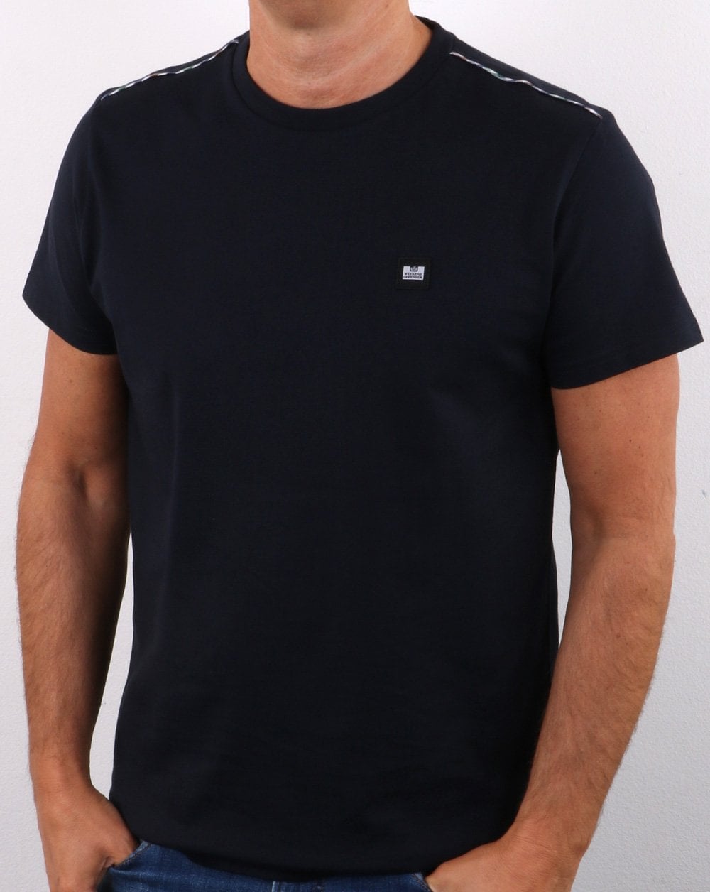 Weekend Offender – Bunbury – T-Shirt mit Karomuster, Marineblau