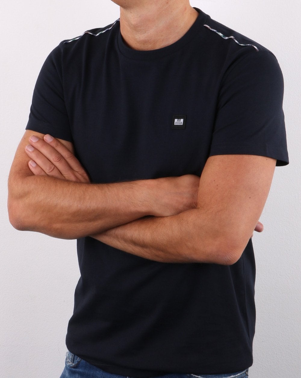 Weekend Offender – Bunbury – T-Shirt mit Karomuster, Marineblau