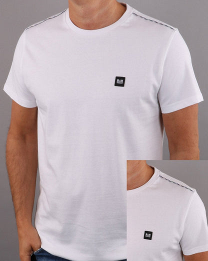 Weekend Offender – Bunbury – T-Shirt mit Karomuster in Weiß