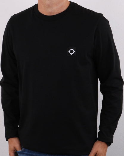Ma.strum Langarm-T-Shirt mit Symbol, tiefschwarz