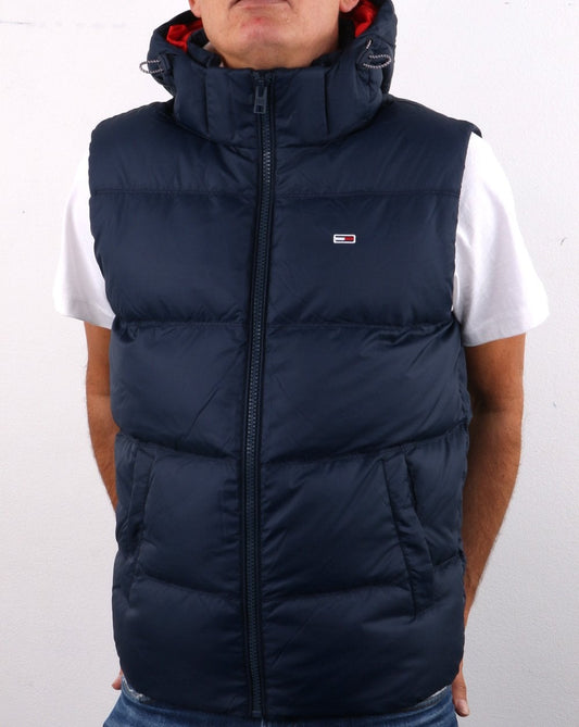 Tommy Jeans Tommy Hilfiger – Wattierte Daunenweste in Marineblau